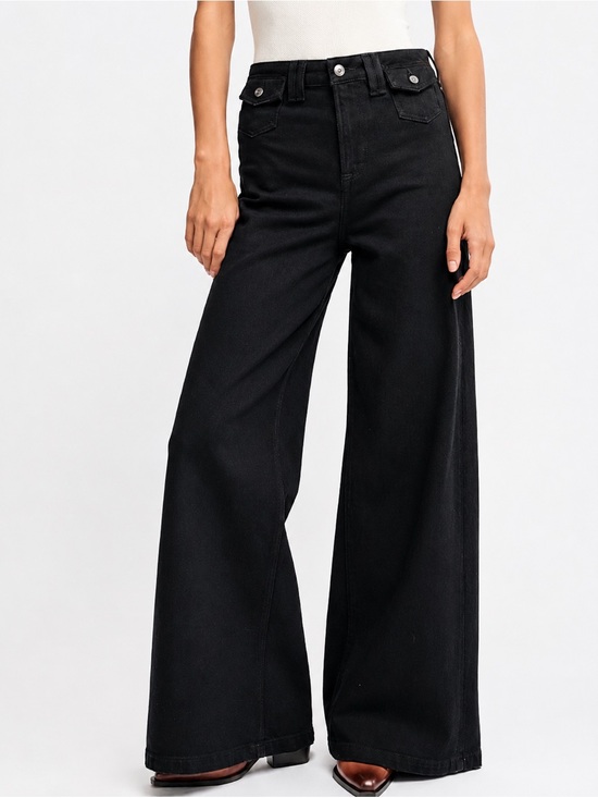 We The Free Denim - We The Free Kellee High Rise Palazzo Jeans Black Size 29